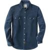 image:imageDubinik 10 oz Ultra Heavyweight Corduroy Pearl Snap Shirt Men Western Vintage Jacket Long Sleeve Casual Cotton 2 PocketsNavy Blue