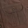 image:imageDubinik Mens Short Sleeve Button Down Shirts 2 Pocket Casual Vintage Cotton Button up Comfortable Western Heavyweight WorkBrown