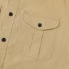 image:imageDubinik Mens Short Sleeve Button Down Shirts 2 Pocket Work Casual Vintage Cotton with StretchKhaki