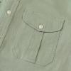 image:imageDubinik Mens Short Sleeve Button Down Shirts 2 Pocket Work Casual Vintage Cotton with StretchLight Green