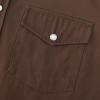 image:imageDubinik Pearl Snap Western Shirt for Men Short Sleeve Durable Cotton Cowboy Work ShirtBrown