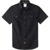 image:imageDubinik Mens Short Sleeve Button Down Shirts 2 Pocket Casual Vintage Cotton Button up Comfortable Western Heavyweight WorkBlack