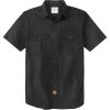 image:imageDubinik Mens Short Sleeve Button Down Shirts 2 Pocket Work Casual Vintage Cotton with StretchBlack
