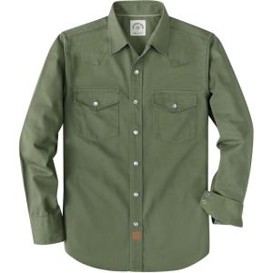 image:imageDubinik Long Sleeve Pearl Snap Shirts for Men Western Cowboy Shirt Casual Work Button Down with Pockets Comfortable FitLight Green