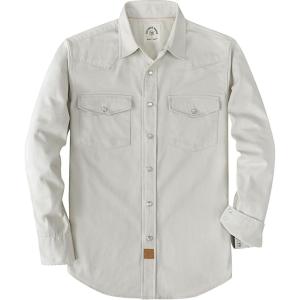 image:imageDubinik Long Sleeve Pearl Snap Shirts for Men Western Cowboy Shirt Casual Work Button Down with Pockets Comfortable FitOffwhite