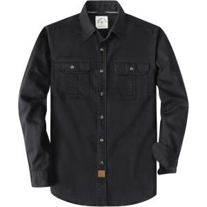image:imageDubinik Mens Long Sleeve Button Down Shirt Casual Solid Work Shirts Two Pocket for Men AllCotton Regular Fit VintageBlack