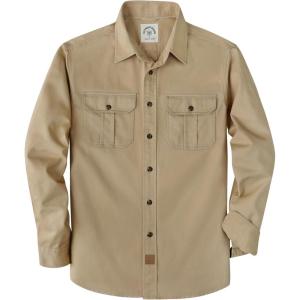 image:imageDubinik Mens Long Sleeve Button Down Shirt Casual Solid Work Shirts Two Pocket for Men AllCotton Regular Fit VintageKhaki
