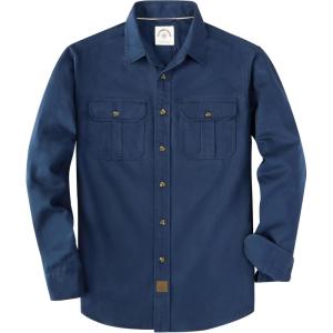 image:imageDubinik Mens Long Sleeve Button Down Shirt Casual Solid Work Shirts Two Pocket for Men AllCotton Regular Fit VintageNavy