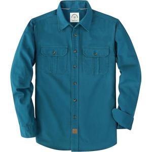 image:imageDubinik Mens Long Sleeve Button Down Shirt Casual Solid Work Shirts Two Pocket for Men AllCotton Regular Fit VintageNavy Blue
