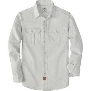 image:imageDubinik Mens Long Sleeve Button Down Shirt Casual Solid Work Shirts Two Pocket for Men AllCotton Regular Fit VintageOffwhite