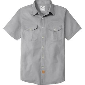 image:imageDubinik Mens Short Sleeve Button Down Shirts 2 Pocket Work Casual Vintage Cotton with StretchDark Gray