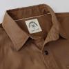image:imageDubinik Chambray Shirt Men Cotton Mens Button Up Shirts Long Sleeve Casual Work with 2 Pockets Regular FitDark Brown