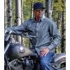 image:imageDubinik Chambray Shirt Men Cotton Mens Button Up Shirts Long Sleeve Casual Work with 2 Pockets Regular FitDenim Blue