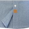 image:imageDubinik Chambray Shirt Men Cotton Mens Button Up Shirts Long Sleeve Casual Work with 2 Pockets Regular FitLight Blue