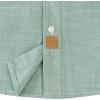 image:imageDubinik Chambray Shirt Men Cotton Mens Button Up Shirts Long Sleeve Casual Work with 2 Pockets Regular FitLight Green