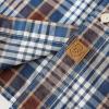 image:imageDubinik Mens Casual Plaid Shirt Long Sleeve Regular Fit Button Down Work Shirts with 2 Pocket Soft Lightweight Everyday WearBlue Brown and White