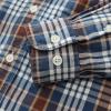image:imageDubinik Mens Casual Plaid Shirt Long Sleeve Regular Fit Button Down Work Shirts with 2 Pocket Soft Lightweight Everyday WearBlue Brown and White