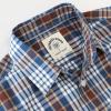 image:imageDubinik Mens Casual Plaid Shirt Long Sleeve Regular Fit Button Down Work Shirts with 2 Pocket Soft Lightweight Everyday WearBlue Brown and White