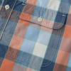 image:imageDubinik Mens Casual Plaid Shirt Long Sleeve Regular Fit Button Down Work Shirts with 2 Pocket Soft Lightweight Everyday WearOrange and Blue