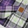 image:imageDubinik Mens Casual Plaid Shirt Long Sleeve Regular Fit Button Down Work Shirts with 2 Pocket Soft Lightweight Everyday WearPurple and White