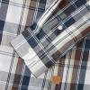 image:imageDubinik Mens Long Sleeve Button Down Shirts Plaid Casual Work Cotton Vintage Soft with Pocket Regular FitBrown Navy Blue 052