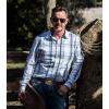 image:imageDubinik Mens Long Sleeve Button Down Shirts Plaid Casual Work Cotton Vintage Soft with Pocket Regular FitDusty Blue White 052