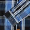 image:imageDubinik Mens Long Sleeve Button Down Shirts Plaid Casual Work Cotton Vintage Soft with Pocket Regular FitRoyal Blue Black 052