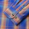 image:imageDubinik Mens Long Sleeve Button Down Shirts Plaid Casual Work Cotton Vintage Soft with Pocket Regular FitRoyal Blue Orange 052