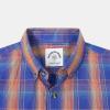 image:imageDubinik Mens Long Sleeve Button Down Shirts Plaid Casual Work Cotton Vintage Soft with Pocket Regular FitRoyal Blue Orange 052