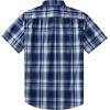 image:imageDubinik Mens Short Sleeve Button Down Shirts Plaid Casual Western Style Shirt 2 Pocket Lightweight Breathable Regular FitBlue and White