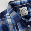 image:imageDubinik Mens Short Sleeve Button Down Shirts Plaid Casual Western Style Shirt 2 Pocket Lightweight Breathable Regular FitBlue and White