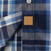 image:imageDubinik Mens Short Sleeve Button Down Shirts Plaid Casual Western Style Shirt 2 Pocket Lightweight Breathable Regular FitBlue and White