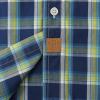 image:imageDubinik Mens Short Sleeve Button Down Shirts Plaid Casual Western Style Shirt 2 Pocket Lightweight Breathable Regular FitBlue and Yellow
