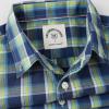 image:imageDubinik Mens Short Sleeve Button Down Shirts Plaid Casual Western Style Shirt 2 Pocket Lightweight Breathable Regular FitBlue and Yellow