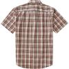 image:imageDubinik Mens Short Sleeve Button Down Shirts Plaid Casual Western Style Shirt 2 Pocket Lightweight Breathable Regular FitBrown and White