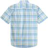 image:imageDubinik Mens Short Sleeve Button Down Shirts Plaid Casual Western Style Shirt 2 Pocket Lightweight Breathable Regular FitLight Blue and Yellow