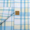 image:imageDubinik Mens Short Sleeve Button Down Shirts Plaid Casual Western Style Shirt 2 Pocket Lightweight Breathable Regular FitLight Blue and Yellow