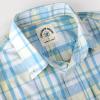 image:imageDubinik Mens Short Sleeve Button Down Shirts Plaid Casual Western Style Shirt 2 Pocket Lightweight Breathable Regular FitLight Blue and Yellow