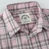 image:imageDubinik Mens Short Sleeve Button Down Shirts Plaid Casual Western Style Shirt 2 Pocket Lightweight Breathable Regular FitLight Pink
