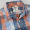 image:imageDubinik Mens Short Sleeve Button Down Shirts Plaid Casual Western Style Shirt 2 Pocket Lightweight Breathable Regular FitOrange and Blue