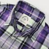 image:imageDubinik Mens Short Sleeve Button Down Shirts Plaid Casual Western Style Shirt 2 Pocket Lightweight Breathable Regular FitPurple and White