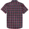 image:imageDubinik Mens Short Sleeve Button Down Shirts Plaid Casual Western Style Shirt 2 Pocket Lightweight Breathable Regular FitRed and Navy