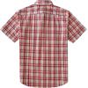 image:imageDubinik Mens Short Sleeve Button Down Shirts Plaid Casual Western Style Shirt 2 Pocket Lightweight Breathable Regular FitRed and White