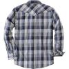 image:imageDubinik Pearl Snap Shirts for Men Long Sleeve Western Shirt for Mens Vintage Casual Plaid Cowboy Country ButtonBeige Blue