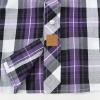 image:imageDubinik Pearl Snap Shirts for Men Long Sleeve Western Shirt for Mens Vintage Casual Plaid Cowboy Country ButtonBlack Purple