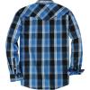 image:imageDubinik Pearl Snap Shirts for Men Long Sleeve Western Shirt for Mens Vintage Casual Plaid Cowboy Country ButtonBlack Royal Blue