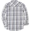 image:imageDubinik Pearl Snap Shirts for Men Long Sleeve Western Shirt for Mens Vintage Casual Plaid Cowboy Country ButtonLight Blue Cream