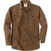 image:imageDubinik Chambray Shirt Men Cotton Mens Button Up Shirts Long Sleeve Casual Work with 2 Pockets Regular FitDark Brown