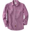 image:imageDubinik Chambray Shirt Men Cotton Mens Button Up Shirts Long Sleeve Casual Work with 2 Pockets Regular FitDark Pink