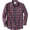 image:imageDubinik Mens Casual Plaid Shirt Long Sleeve Regular Fit Button Down Work Shirts with 2 Pocket Soft Lightweight Everyday WearRed and Navy